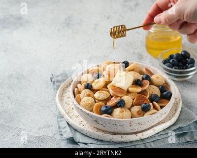 Pancake Cerealien, Kopierplatz Stockfoto