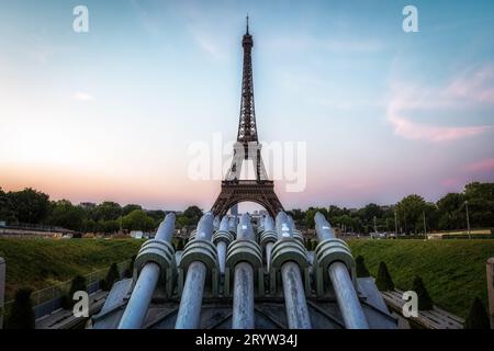 Eiffelturm vom Trocadero Stockfoto