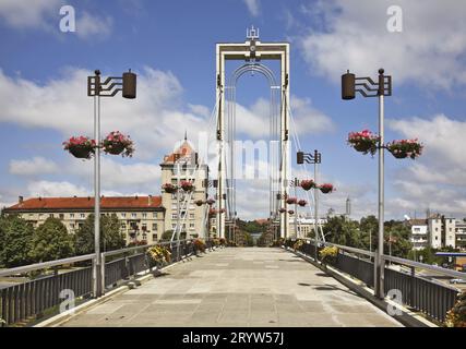 Fußgängerbrücke über Memel in Kaunas. Litauen Stockfoto