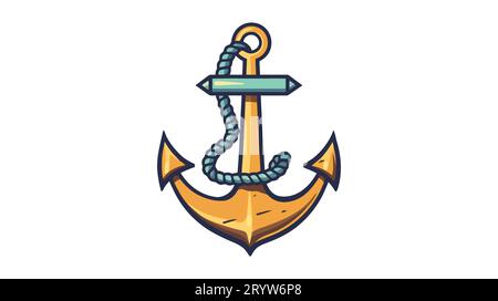Ankersymbol auf weißem Hintergrund. Vektorgrafiken Stock Vektor