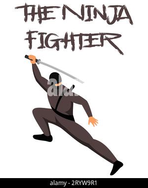Ein niedliches T-Shirt für Kleinkinder mit Ninja-Kampfflugzeug Stock Vektor