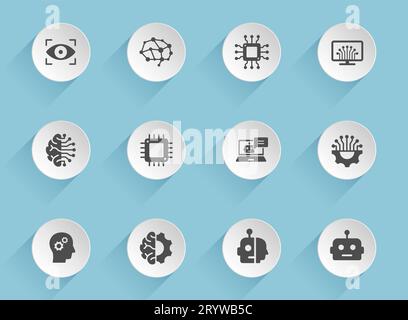 Vektorsymbole des neuronalen Netzes Stock Vektor