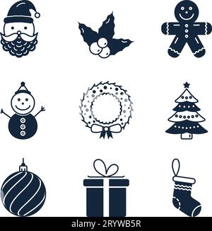 Von grundlegenden Weihnachten Symbole, Vector EPS 10 Abbildung Stock Vektor