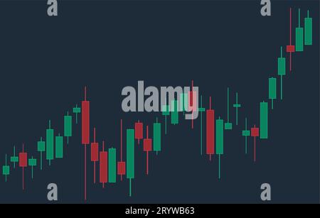 Finanzkerzendiagramm, Diagramm mit Unterstützung und Vektorillustration der Widerstandsstufen. Grafikdesign für Forex-Handel. Stock Vektor