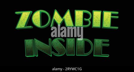 Das lustige Zombie-T-Shirt-Motiv Stock Vektor