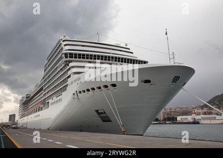 Ansicht des Kreuzfahrtschiffes MSC Poesia Stockfoto