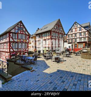 Fachwerkhäuser am Kornmarkt in der historischen Altstadt Wetzlar, Hessen, Deutschland, Europa Stockfoto