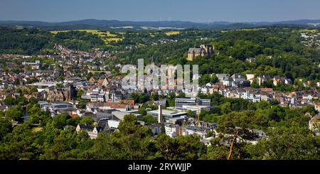 Stadtpanorama, Marburg an der Lahn, Hessen, Deutschland, Europa Stockfoto