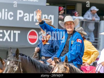 Calgary, Alberta, Kanada. Juli 2023. Astronaut Jeremy Hansen der kanadischen Raumfahrtbehörde bei einer öffentlichen Parade. Stockfoto