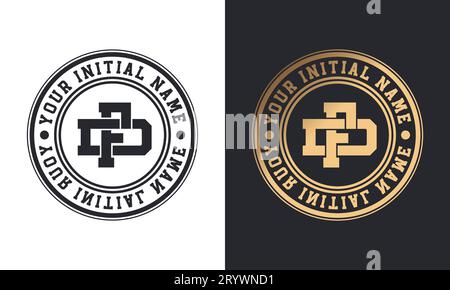 Luxuriöses Initial FD- oder DF-Monogramm-Logo-Design mit Textbuchstaben Stock Vektor