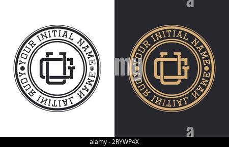 Street Wear Monogramm GC oder CG Initial Letter Text Logo Design Stock Vektor