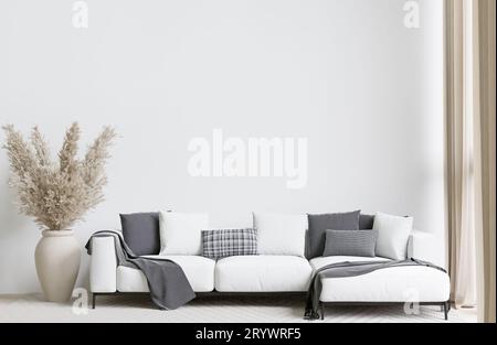 Großes weißes Living room.interior Design Stockfoto