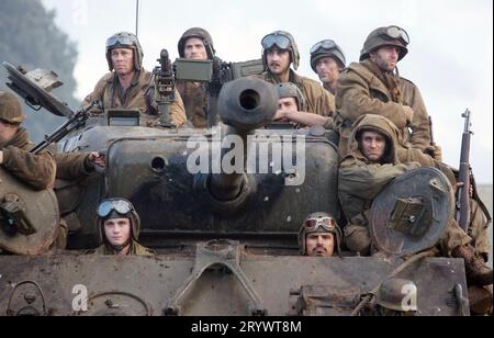 FURY 2014 Sony Pictures veröffentlicht Film mit Brad Pitt oben links Stockfoto