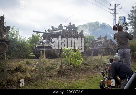 FURY 2014 Sony Pictures veröffentlicht Film mit Brad Pitt oben links Stockfoto