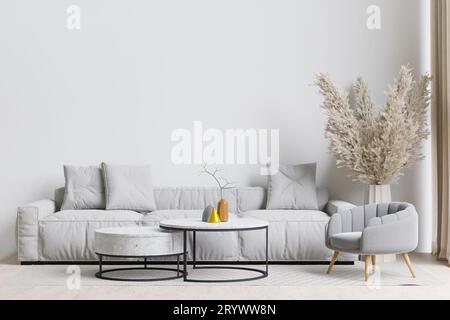 Großes weißes Living room.interior Design Stockfoto