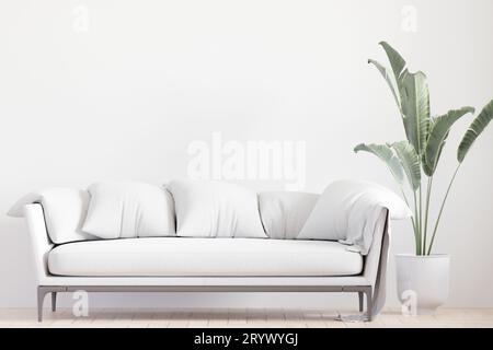 Großes weißes Living room.interior Design Stockfoto