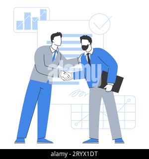 Handschütteln von Führungskräften bei Bürogesprächen Stock Vektor