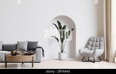 Großes weißes Living room.interior Design Stockfoto