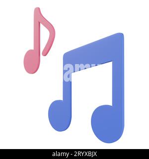 3D-Wiedergabe von Notenmusik Stockfoto