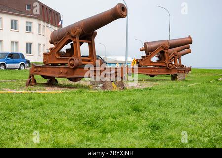 Pointe aux Cannon Battery in St. Pierre, Frankreich Stockfoto