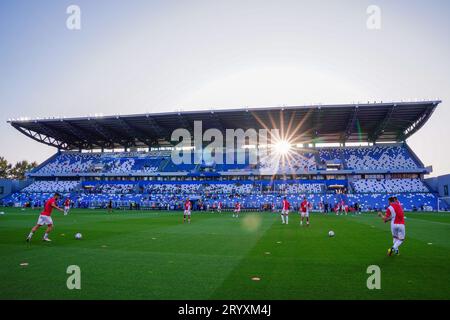 Reggio Emilia, Italien. Oktober 2023. MAPEI Stadium während der italienischen Meisterschaft Serie A Fußballspiel zwischen US Sassuolo und AC Monza am 2. Oktober 2023 im Mapei Stadium in Reggio Emilia, Italien. Credit: Luca Rossini/E-Mage/Alamy Live News Credit: Luca Rossini/E-Mage/Alamy Live News Stockfoto