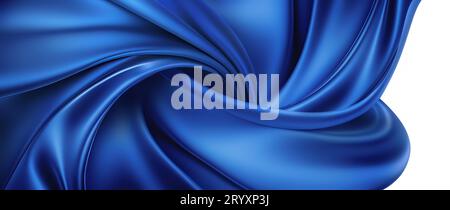 Blauer Hintergrund Der Seidenwellen Stockfoto