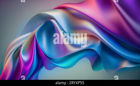 Wellen aus farbenfroher Seide Stockfoto