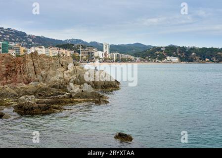 Strand Platja d'Aro an der Costa Brava, Katalonien Stockfoto