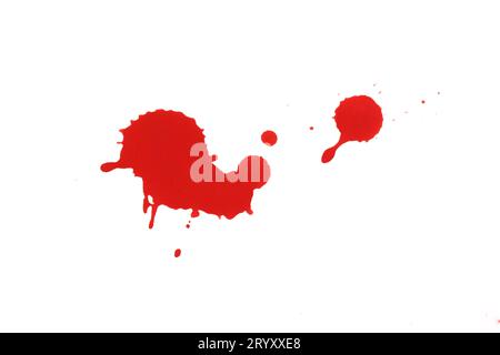 Blutspritzer. Rote Flecken von watercolorÂ realistischen blutigen Spritzern für Halloween Drop of Blood Konzept. Stockfoto