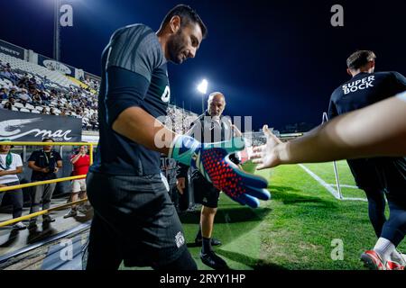 X während des Spiels der Liga Portugal Betclic 23/24 zwischen SC Farense und Sporting CP im Estadio de Sao Luis, Faro. (Maciej Rogowski) Stockfoto