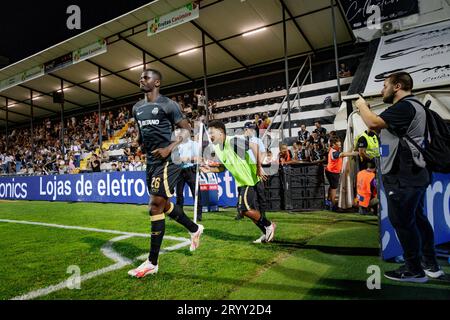 X während des Spiels der Liga Portugal Betclic 23/24 zwischen SC Farense und Sporting CP im Estadio de Sao Luis, Faro. (Maciej Rogowski) Stockfoto