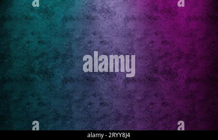 Cyberpunk mit zwei Tönen beleuchteter Hintergrund. Rosa und blaue Neonfarben, die sich an der Wand mit Grunge-Textur erinnern. Dekor- und Außendesign Stockfoto