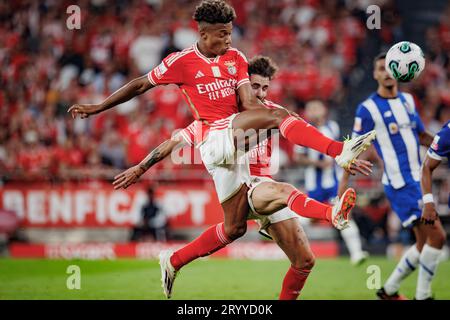 David NERES, Rafa Silva während des Liga Portugal Betclic 23/24 Spiels zwischen SL Benfica und FC Porto im Estadio da Luz, Lissabon. (Maciej Rogowski) Stockfoto