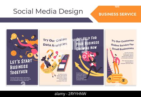 Netzwerk-Webseite mit Angebot für Business-Services Stock Vektor