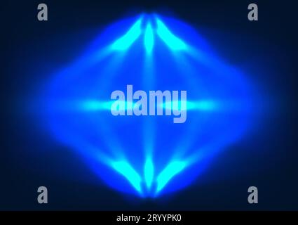 Abstrakter blauer Blumenhintergrund die Abstufung von dunklen zu hellen Schattierungen und die Verwendung gekrümmter geometrischer Formen sind zusammen angeordnet. Stock Vektor