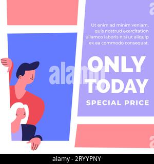 Nur heute Sonderpreise, Einkaufsrabatte Stock Vektor