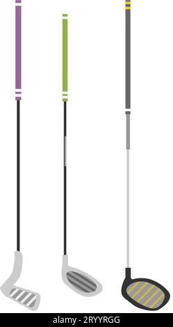 Golfschlägertypen, die aus verschiedenen Entfernungen schlagen Stock Vektor
