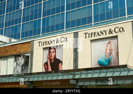 Tiffany and Company unterschreibt im Stadtzentrum von Vancouver, British Columbia, Kanada Stockfoto