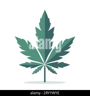 Symbol für Hanfblätter. Grünes Cannabisblatt-Symbol isoliert. Medizinische Hanfblätter. Vektorabbildung. Stock Vektor