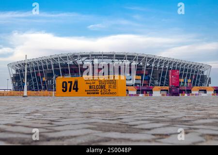 Stadium 974, früher bekannt als Ras Abu Aboud Stadium, ist ein Fußballstadion, das in Doha, Katar, für die FIFA-Weltmeisterschaft 2022 gebaut wird. Stockfoto