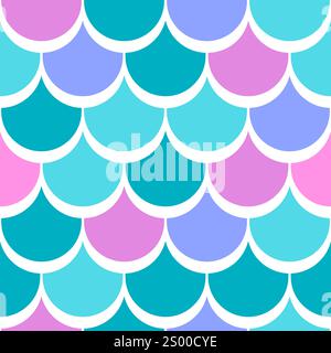 Nahtloses Muster mit schuppigen Fischen. Bild der Unterwasseroberfläche von Meerestieren. Stock Vektor