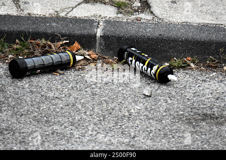 Marseille, Frankreich. Dezember 2024. Lachgas wird als neues Medikament eingesetzt, das immer mehr junge Menschen anzieht. Quelle: SOPA Images Limited/Alamy Live News Stockfoto