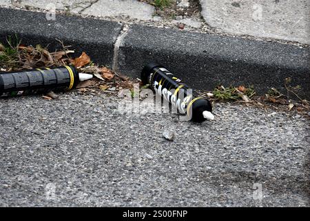 Marseille, Frankreich. Dezember 2024. Lachgas wird als neues Medikament eingesetzt, das immer mehr junge Menschen anzieht. (Foto: Gerard Bottino/SOPA Images/SIPA USA) Credit: SIPA USA/Alamy Live News Stockfoto