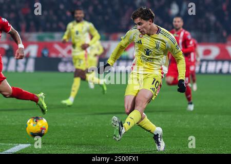 Italien. Dezember 2024. Kenan Yildiz vom Juventus FC wurde 2024/25 während des Fußballspiels der Serie A zwischen AC Monza und Juventus FC im U-Power Stadium gezeigt Stockfoto