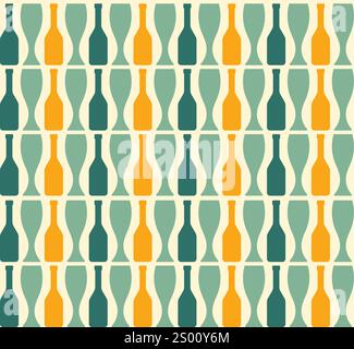 Abstrakte Vintage-Flaschen und -Gläser, Vektorillustration Stock Vektor