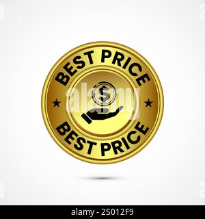 Knopfdesign mit Abzeichen zum besten Preis Stock Vektor
