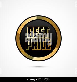 Knopfdesign mit Abzeichen zum besten Preis Stock Vektor