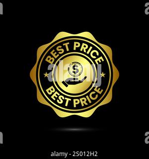 Knopfdesign mit Abzeichen zum besten Preis Stock Vektor