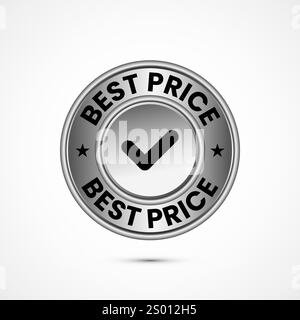 Knopfdesign mit Abzeichen zum besten Preis Stock Vektor