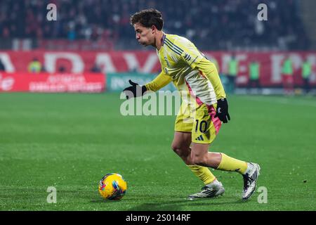 Italien. Dezember 2024. Kenan Yildiz vom Juventus FC wurde 2024/25 während des Fußballspiels der Serie A zwischen AC Monza und Juventus FC im U-Power Stadium gezeigt Stockfoto